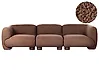 Modular Sofa 3 Seater MJALBI Boucle Brown