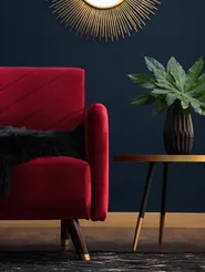 Sofa Bed 3 Seater SENJA Velvet Dark Red_707279