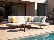 Set of 3 Outdoor Cushions FORSYTHIA Plant Pattern 45 x 45 cm Multicolour_1182332