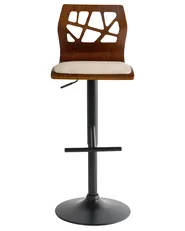 Set di 2 sedie alte PETERSBURG Pelle sintetica Beige/Nero_1044585