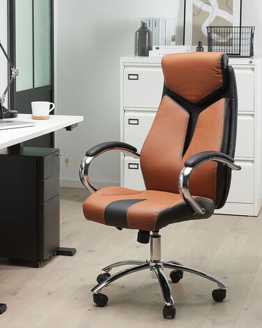 Swivel Office Chair Brown FORMULA 1