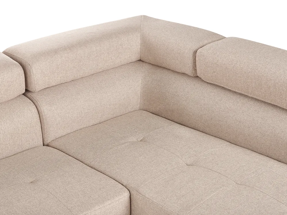 Corner Sofa 5 Seater NORREA Fabric Light Brown Left Hand_919482