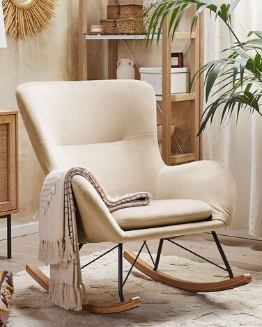 Velvet Rocking Chair Beige ELLAN