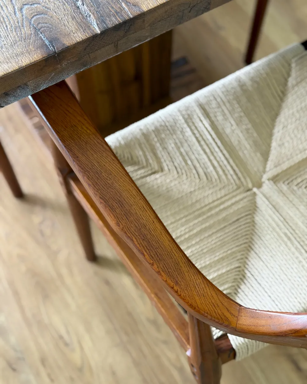 Set van 2 eetkamerstoelen OAKDALE Hout Donkerbruin/beige_1005800