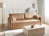 Sofa Bed 3 Seater EGGE Velvet Light Brown