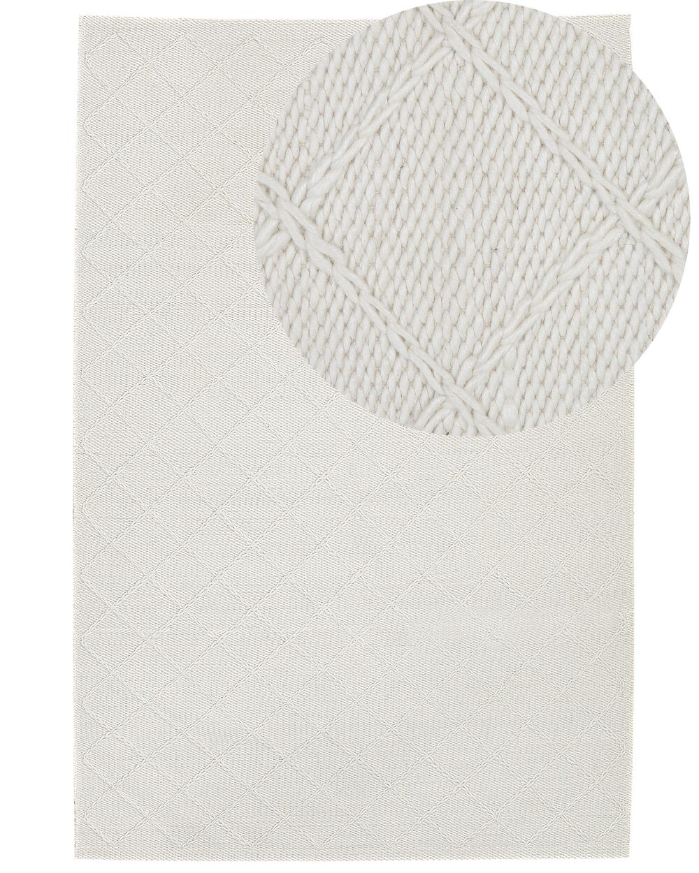 Tappeto ELLEK Bianco 140 x 200 cm Lana