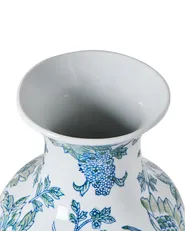 Wazon na kwiaty LLANES 36 cm Porcelana Biały/ niebieski_1052744