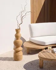 Wazon dekoracyjny NUORO 70 cm Rattan Naturalny_1077386