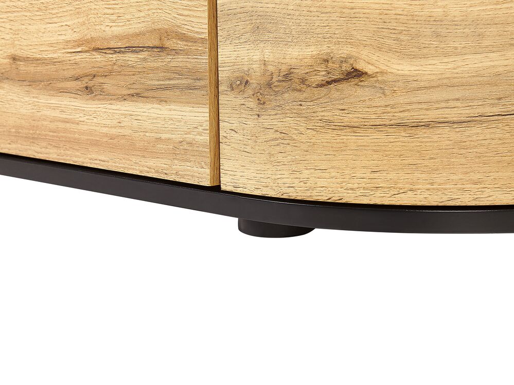 TV Stand Light Wood and Black JEROME Beliani