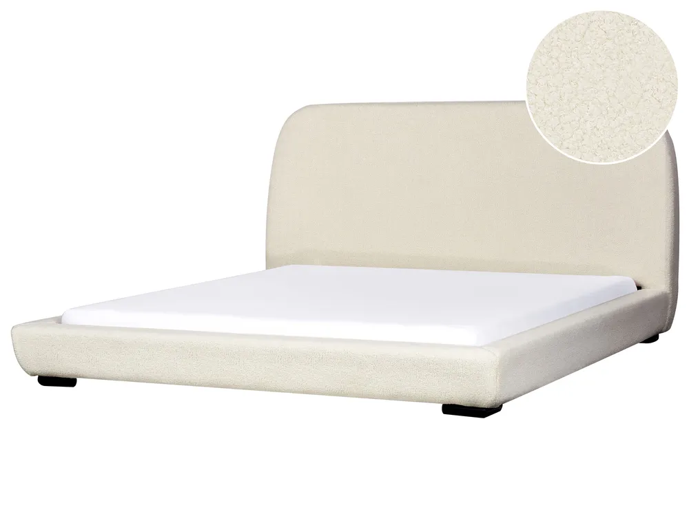 Letto ad acqua Bouclé ROISEL 180 x 200 cm Beige chiaro
