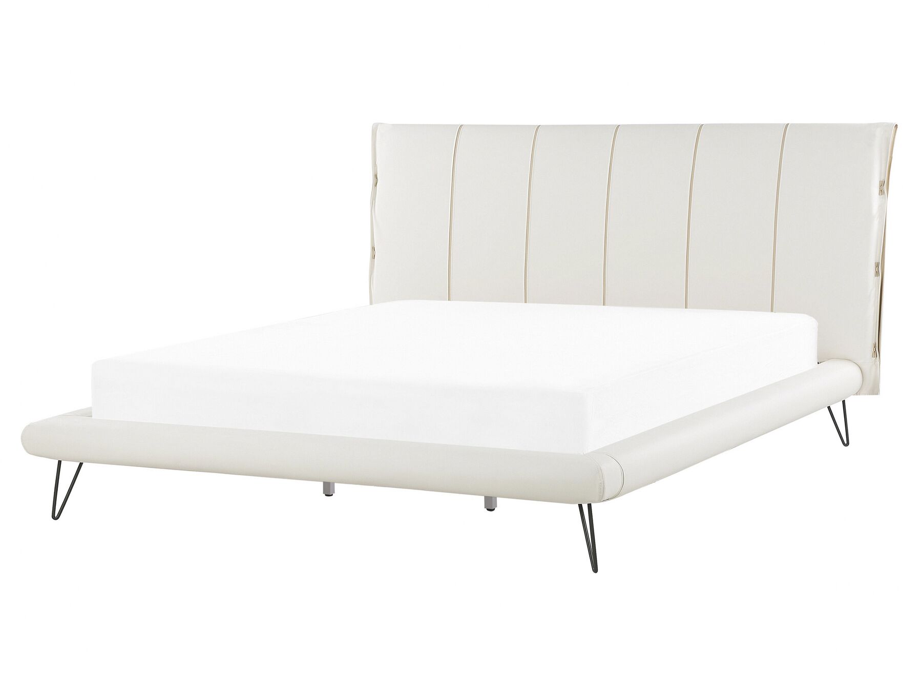 Biela posteľ z umelej kože 160 x 200 cm  BETIN_788907