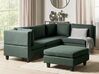 4 Seater Left Hand Modular Fabric Corner Sofa with Ottoman Dark Green UNSTAD_925474