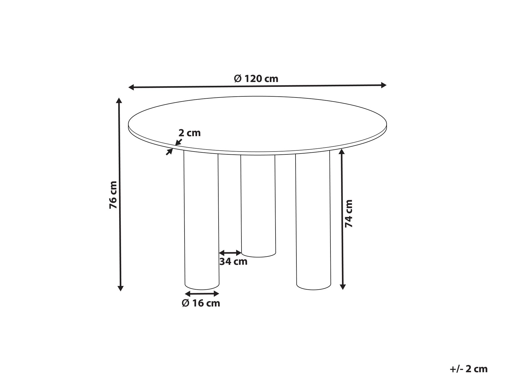 Round Dining Table ⌀ 120 cm Light Wood ORIN_868126 Round Dining Table ⌀ 120 cm Light Wood ORIN_868126