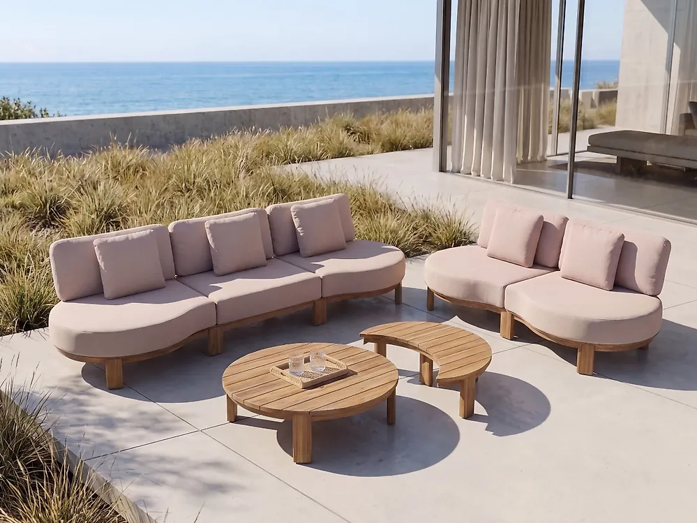 Garden Coffee Table ARZELLO  135 cm 90 cm Acacia Wood Brown_1165926