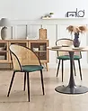 Set of 2 Dining Chairs CORNELL Metal Green
