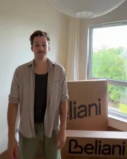 Lit ottoman LORIENT Tissu Beige 160 x 200 cm_1169548