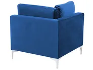 Modular Corner Sofa 5 Seater EVJA with Ottoman Velvet Navy Blue Right Hand_859875