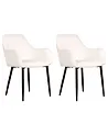Set of 2 Dining Chairs WELLSTON Velvet Off-White