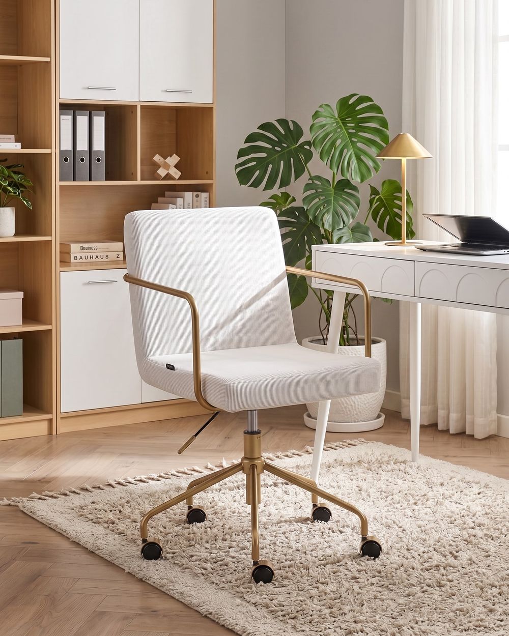 Office Chair TRINITY Corduroy Off-White