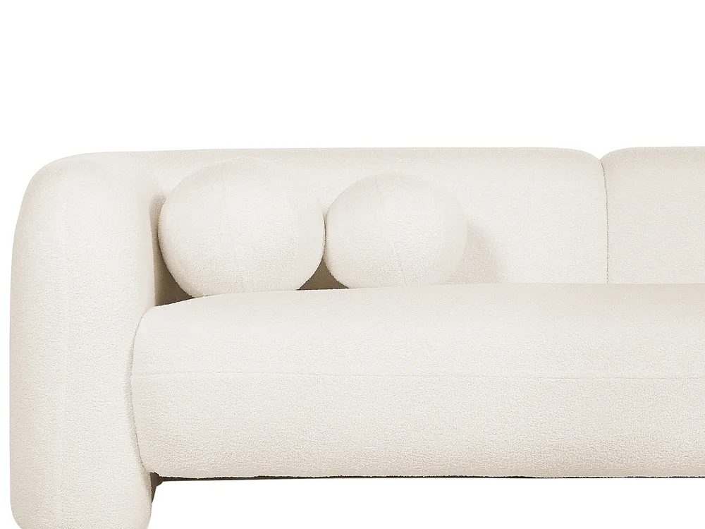 Set da salotto 5 posti LEIREN Bouclé Bianco_920827