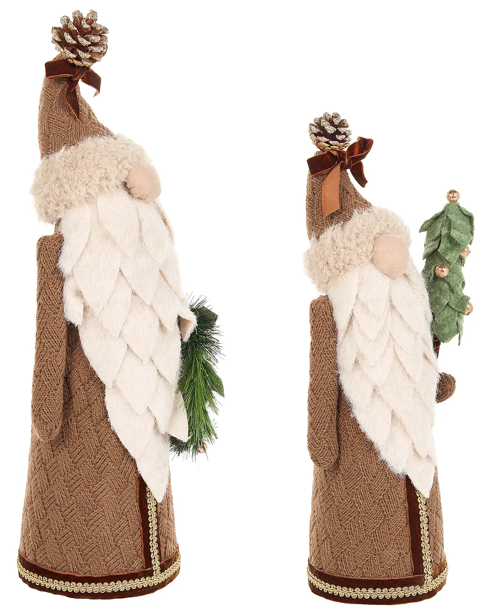 Set of 2 Figurines PITEA 44/54 cm Gnome Brown
