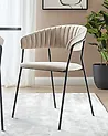 Conjunto de 2 sillas de comedor MARIPOSA Terciopelo Gris pardo