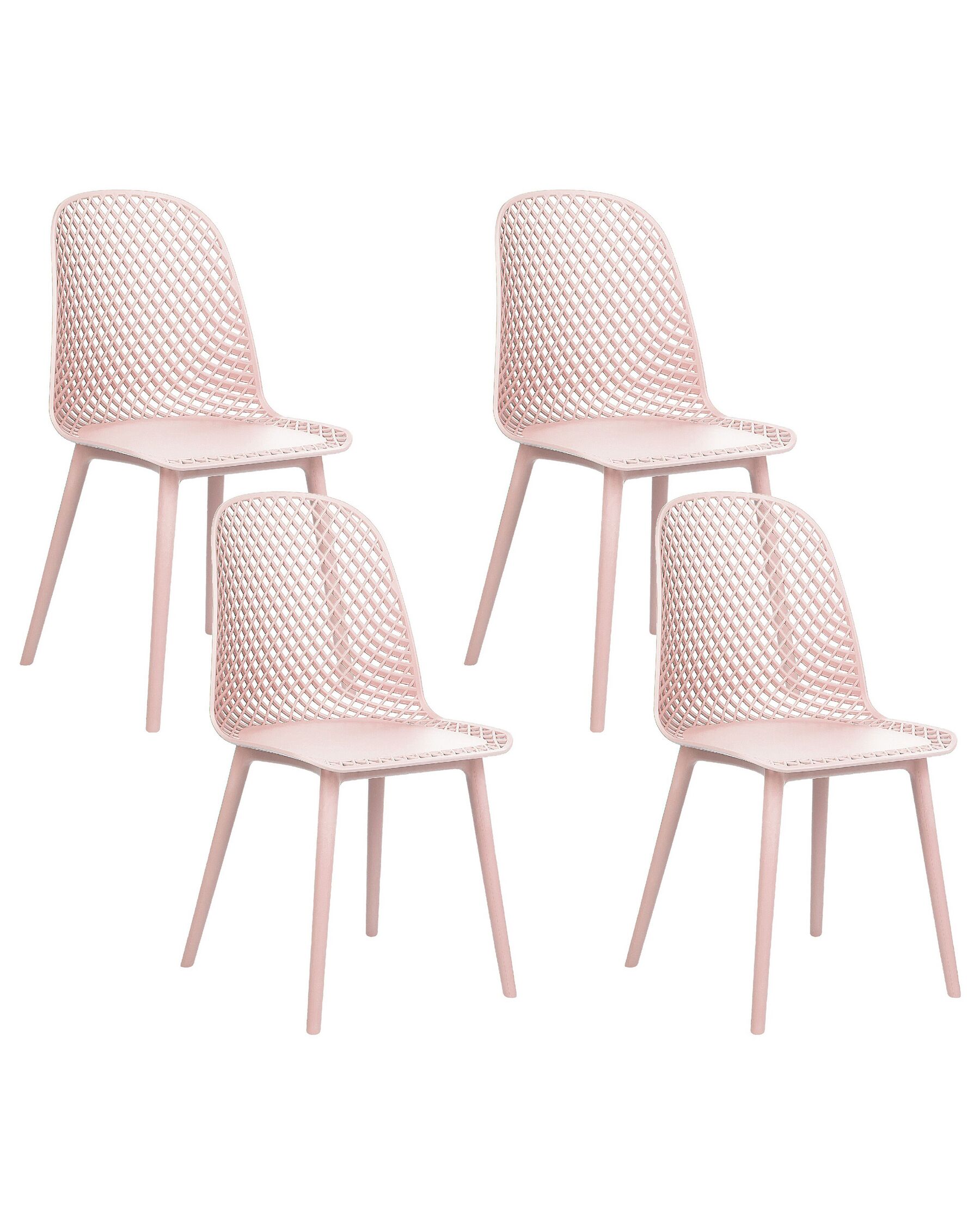 Conjunto de 4 cadeiras de jantar rosa EMORY_876526