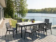 Extending Garden Dining Table BINASCO 160/220 cm 90 cm Beige_1044751