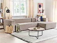 Corner Sofa VERNON Velvet Beige Left Hand_1184898