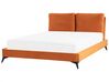 Zamatová posteľ 160 x 200 cm oranžová MELLE_829886