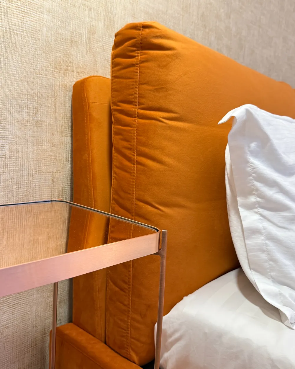Bed Velvet MELLE 160 x 200 cm (EU King Size) Orange_1017568