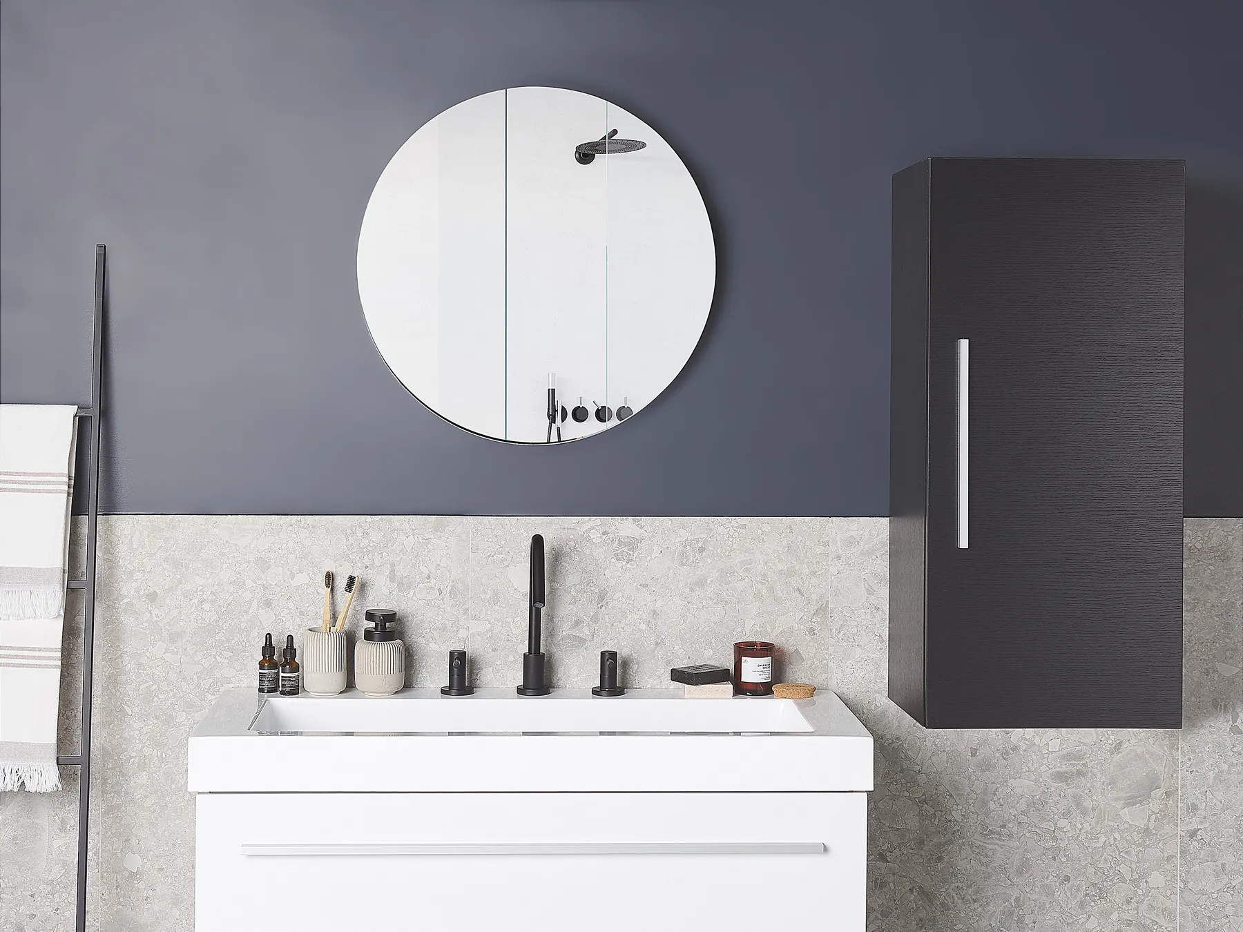 Armadio a muro per il bagno BILBAO 40 cm Nero_26529