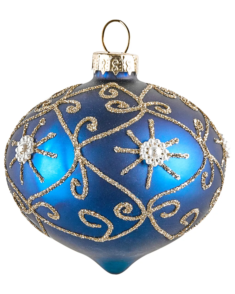 Set of 35 Baubles ICEDROP Glass Blue/ Gold_1028538