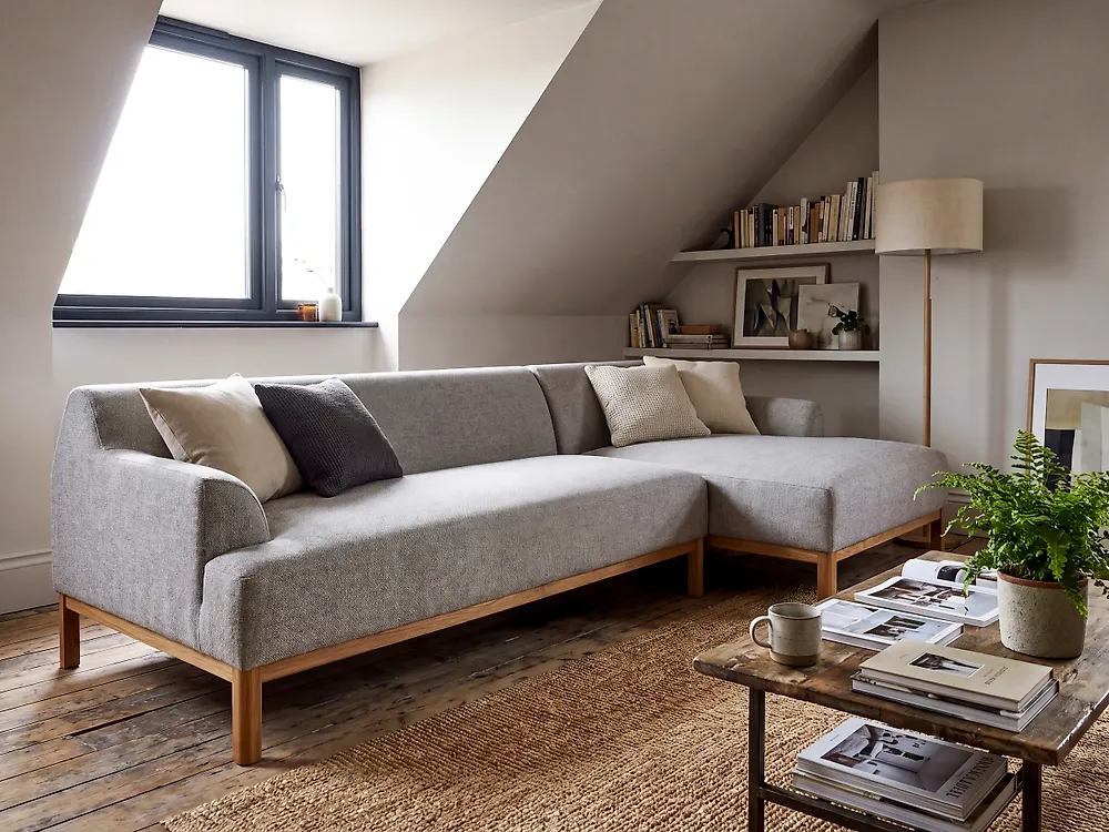 Corner Sofa SOSJO Fabric Light Grey Left Hand_1185285