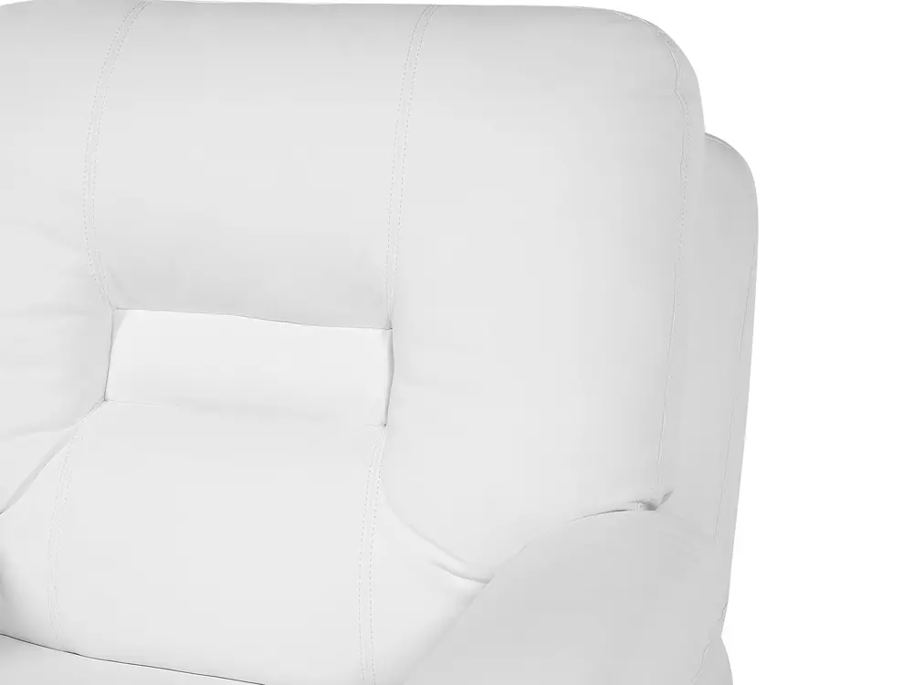 Canapea cu recliner manual cu 3 locuri BERGEN Piele ecologică Alb_681567