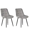 Set of 2 Dining Chairs MELROSE Velvet Light Grey
