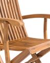 Zestaw 2 krzeseł ogrodowych drewniany z jasnobeżowymi poduszkami MAUI_722085