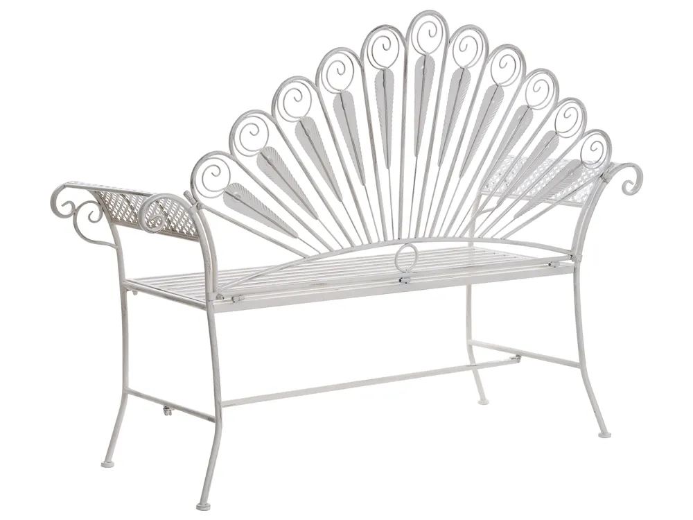 Zestaw mebli balkonowych z ławką PAVIA Metal Złamana biel_1046365