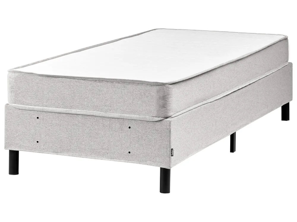 Divan Bed without Headboard Fabric COUNTESS 90 x 200 cm (EU Single) Light Grey_1054352