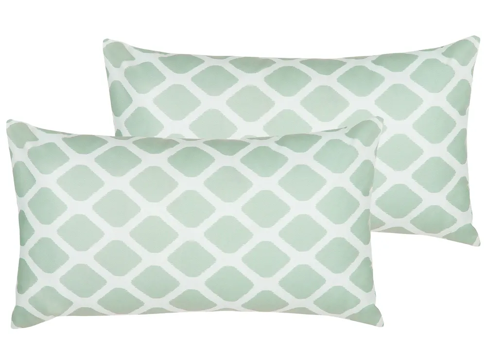 Set of Outdoor Cushions KALAMOS Geometric Pattern 40 x 70 cm