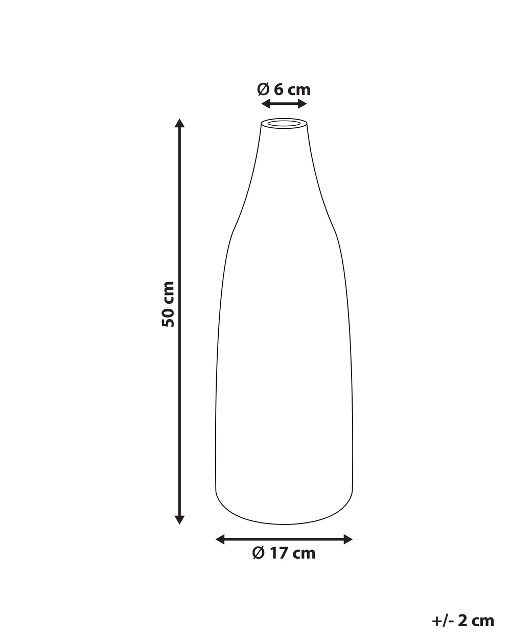 Wazon dekoracyjny FLORENTIA 50 cm Ceramika Czarny_735959