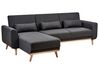 Right Hand Fabric Corner Sofa Bed Black OLLSTA_939305