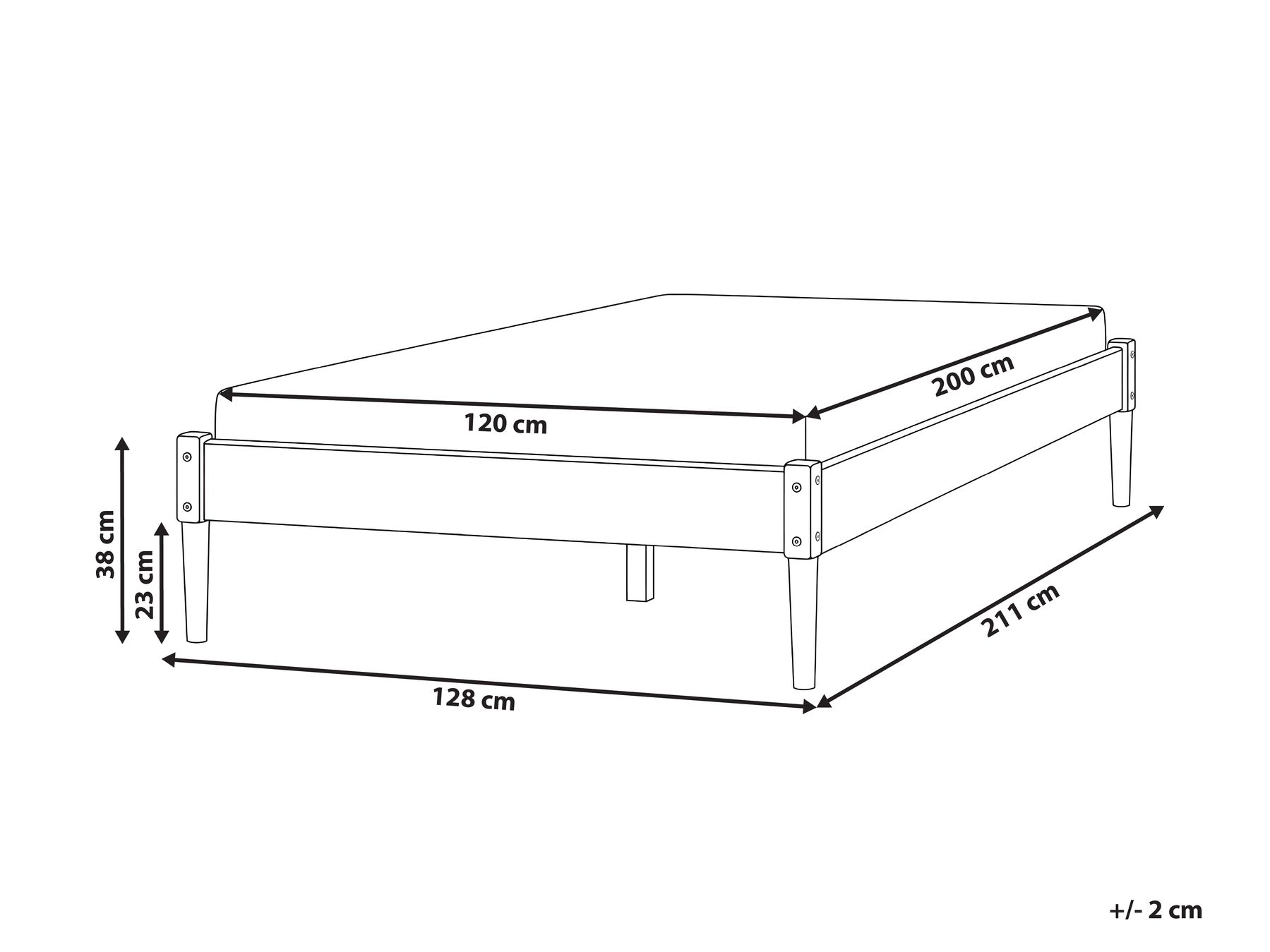 Letto senza testata Legno di pino VEYRAC 120 x 200 cm Marrone chiaro_1099087