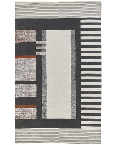 Teppich Baumwolle mehrfarbig 140 x 200 cm abstraktes Muster Kurzflor KAKINADA