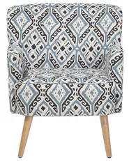 Armchair TUMBA with Footstool Fabric Multicolour_689953