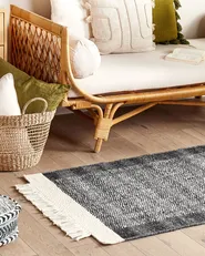 Rug ATLANTI Black 80 x 150 cm Wool_847248