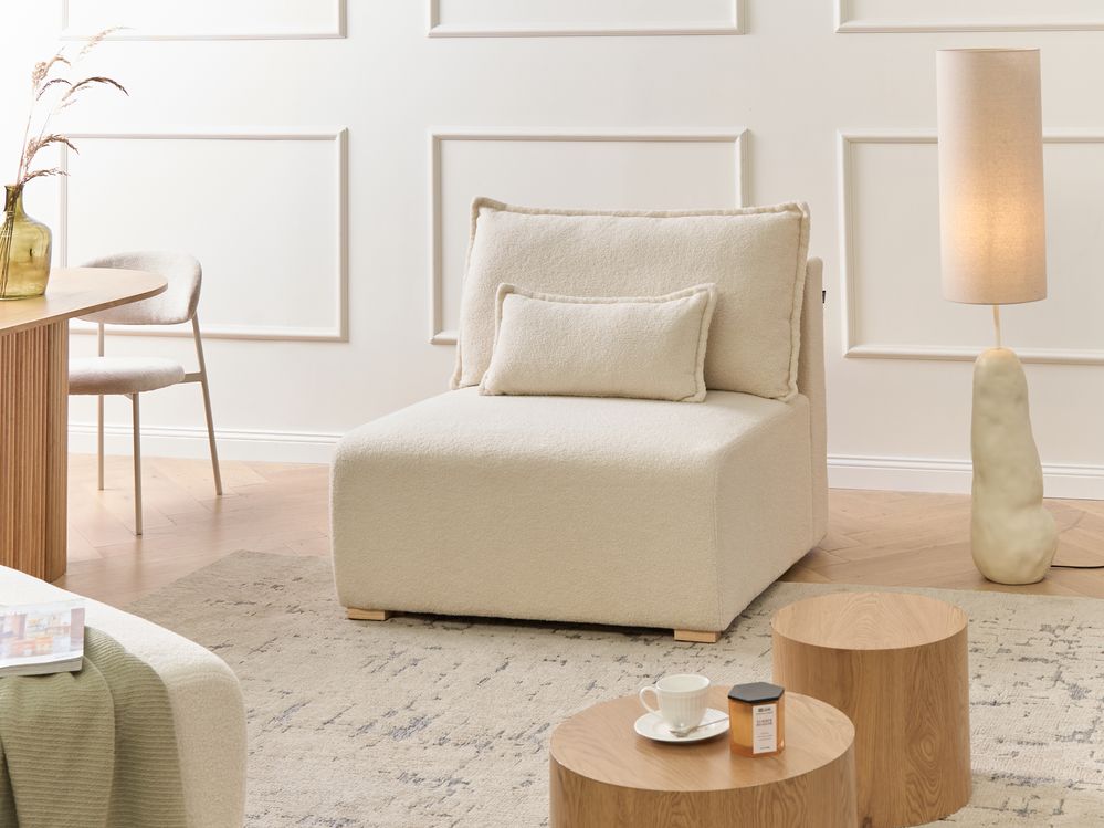 1-Seat Section NERBO with Storage Boucle Off-White