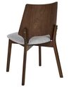 Conjunto de 2 sillas de poliéster/madera de caucho gris claro/madera oscura ABEE_837179