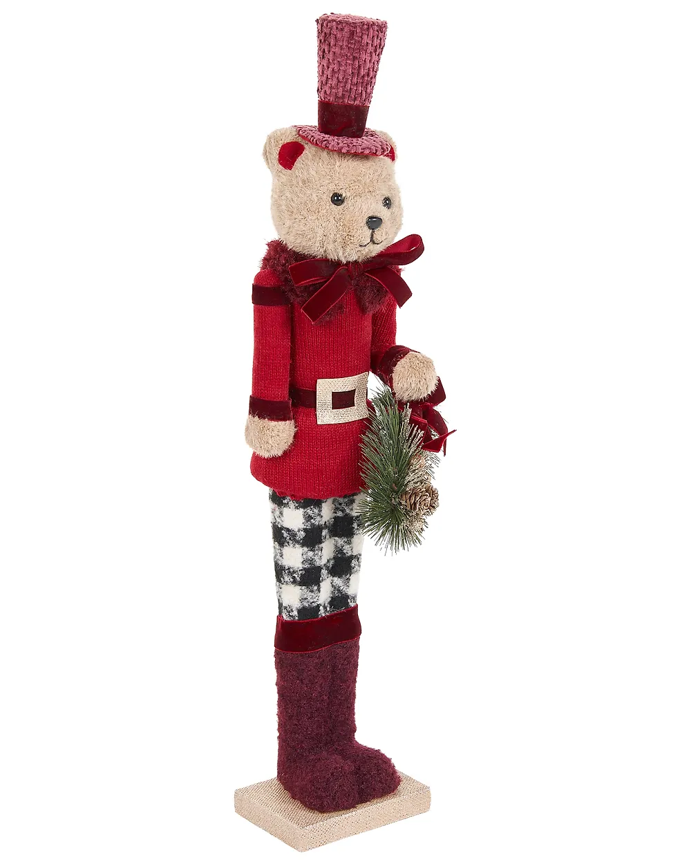 Zestaw 2 figurek dekoracyjnych MATALA 61/64 cm Niedźwiedź Renifer Czerwony_1156700