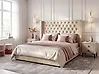 Ottoman Bed LUBBON Velvet Beige 180 x 200 cm (EU Super King)